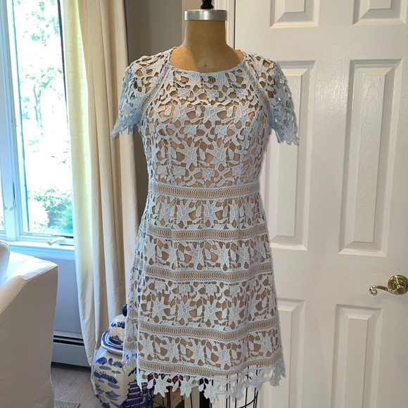 Eliza J Light Blue & Nude dress Size 6P - Picture 2 of 5